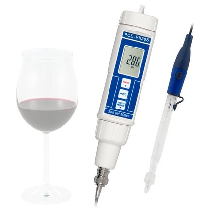 PCE INSTRUMENTS Wine pH Meter, 0.00 to 14.00 pH Measuring Range PCE-PH20WINE
